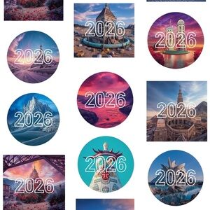 2026 Scenic Home Office Planner 1-sheet of assorted Stickers